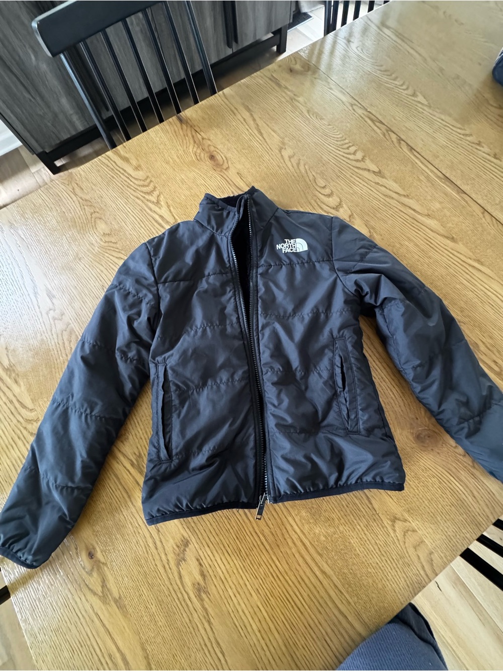 The North Face Girl’s Black Reversible Winter Jacket
